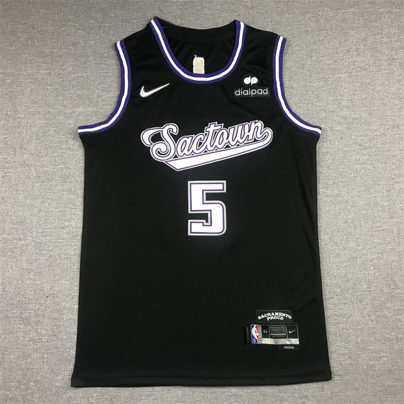Men Sacramento Kings #5 Fox Black 2022 City Edition Nike NBA Jersey
